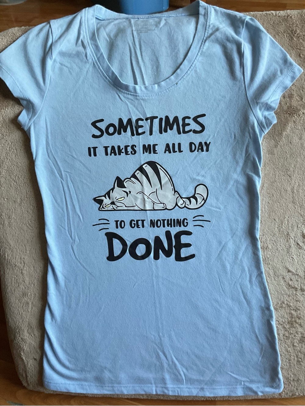 No Boundaries Light Blue Cat Graphic Tee Size XS (1)